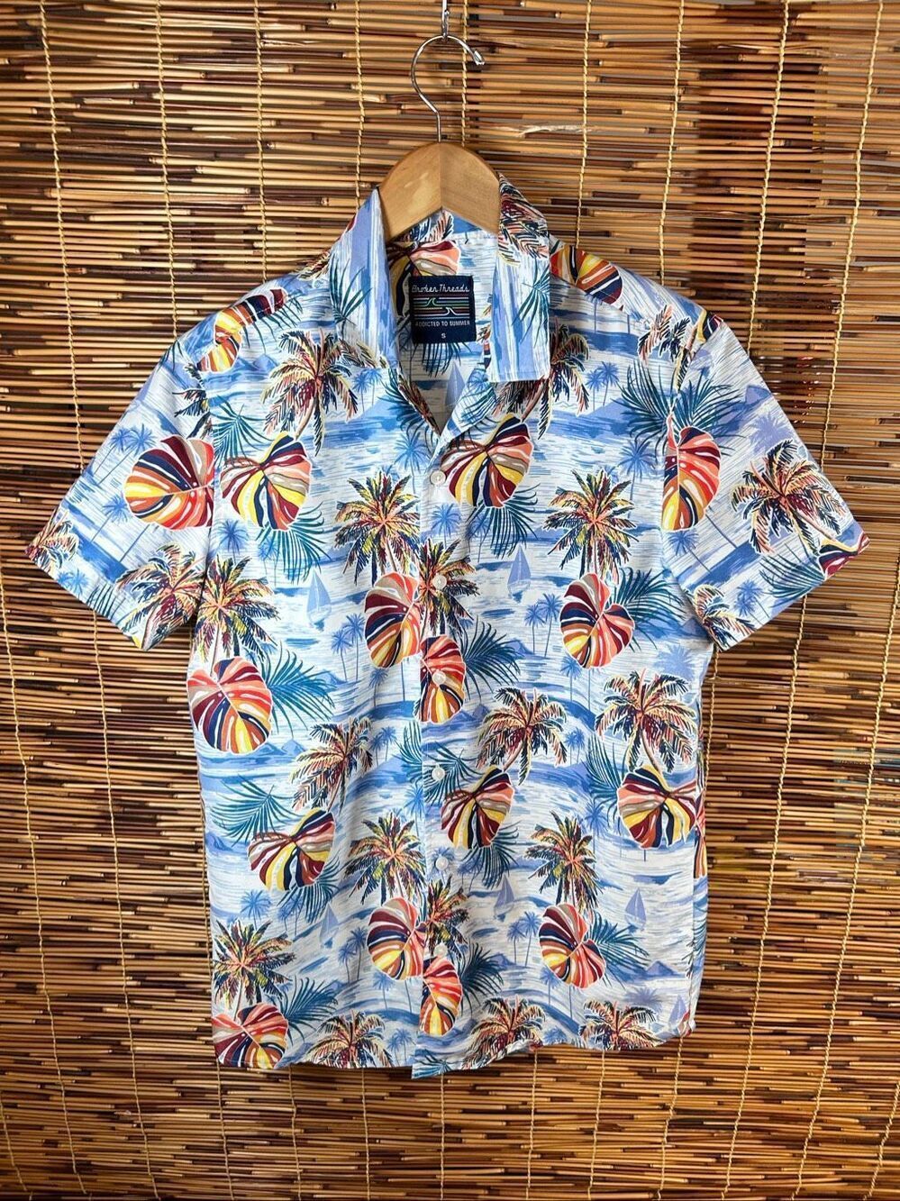 Brother Thread Addicted to Summer Small Rainbow Hawaiian Short-Sleeve Shirt